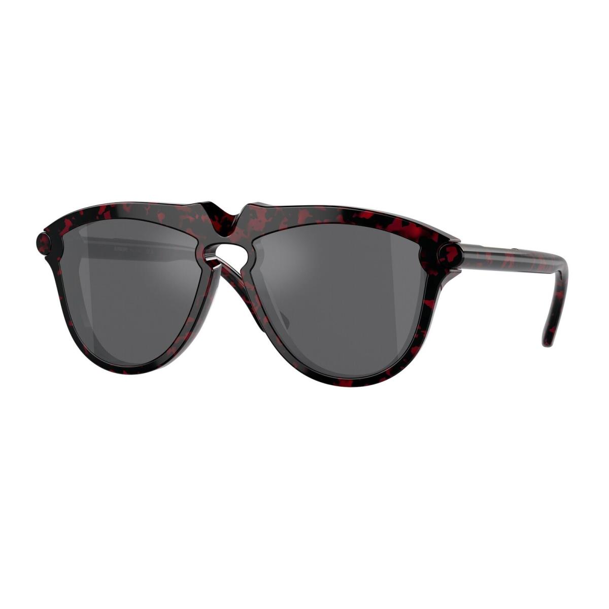 Burberry BE4417U 41036G Red Havana Grey Mirror Silver 58 mm Men`s Sunglasses