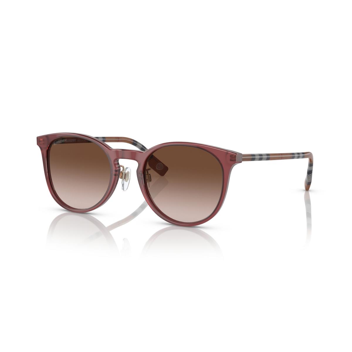 Burberry BE 4380D 401813 Bordeaux Brown Acetate Sunglasses Brown Gradient Lens