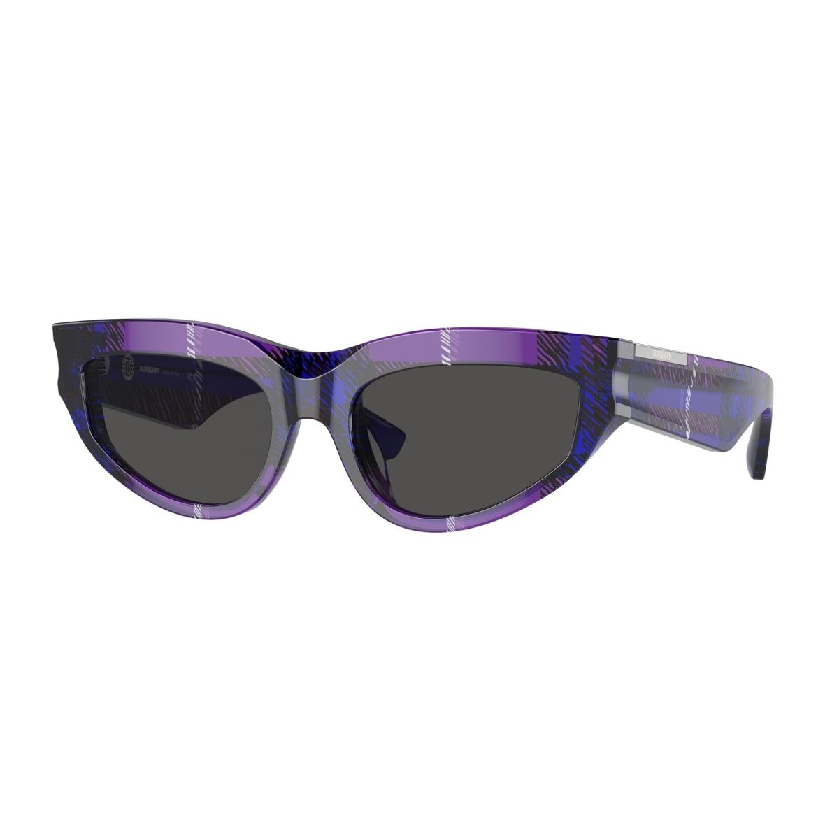 Burberry BE4425U 411387 Check Violet Dark Grey 55 mm Women`s Sunglasses