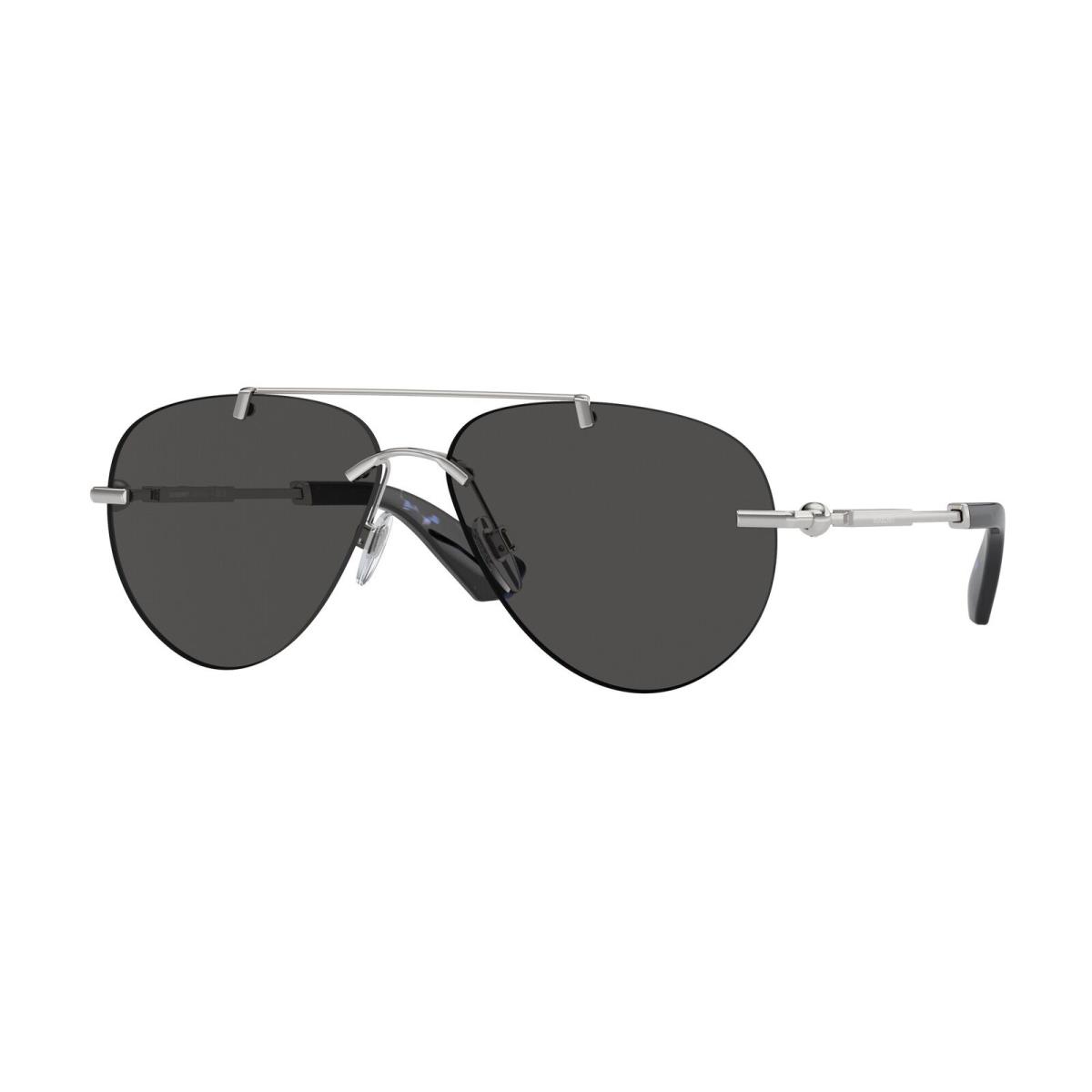 Burberry BE3151 100587 Silver Dark Grey 60 mm Women`s Sunglasses