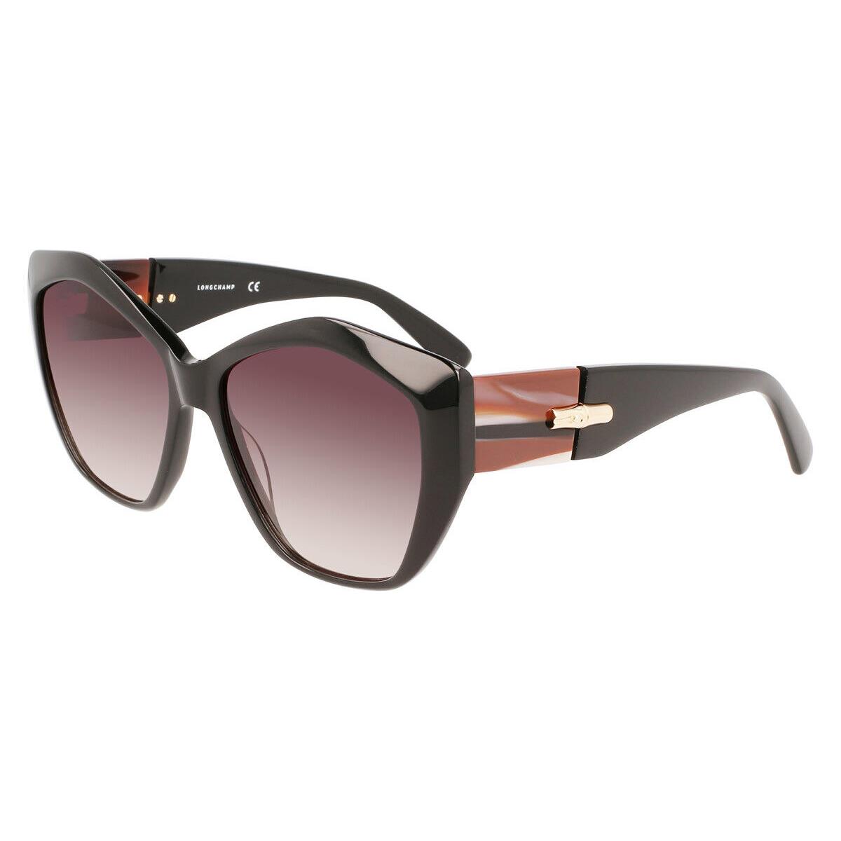 Longchamp LO712S Sunglasses Women Black Cat Eye 57mm