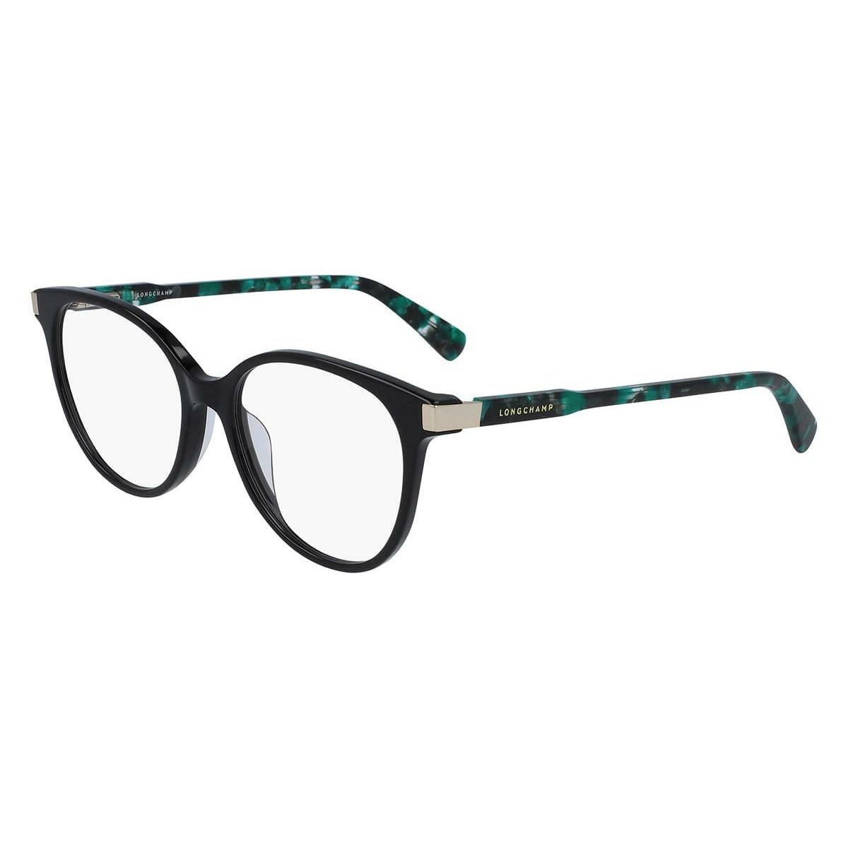 Longchamp LO2637 004 Black Green Marble Eyeglasses 52mm with Case