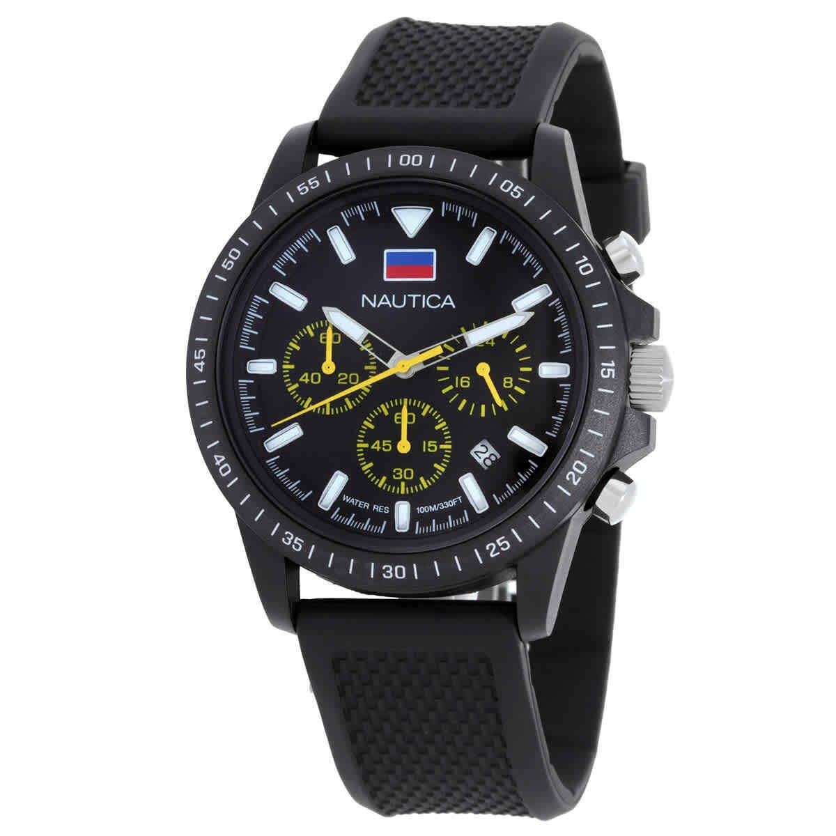 Nautica One Chronograph Quartz Black Dial Men`s Watch NAPNOS4S4