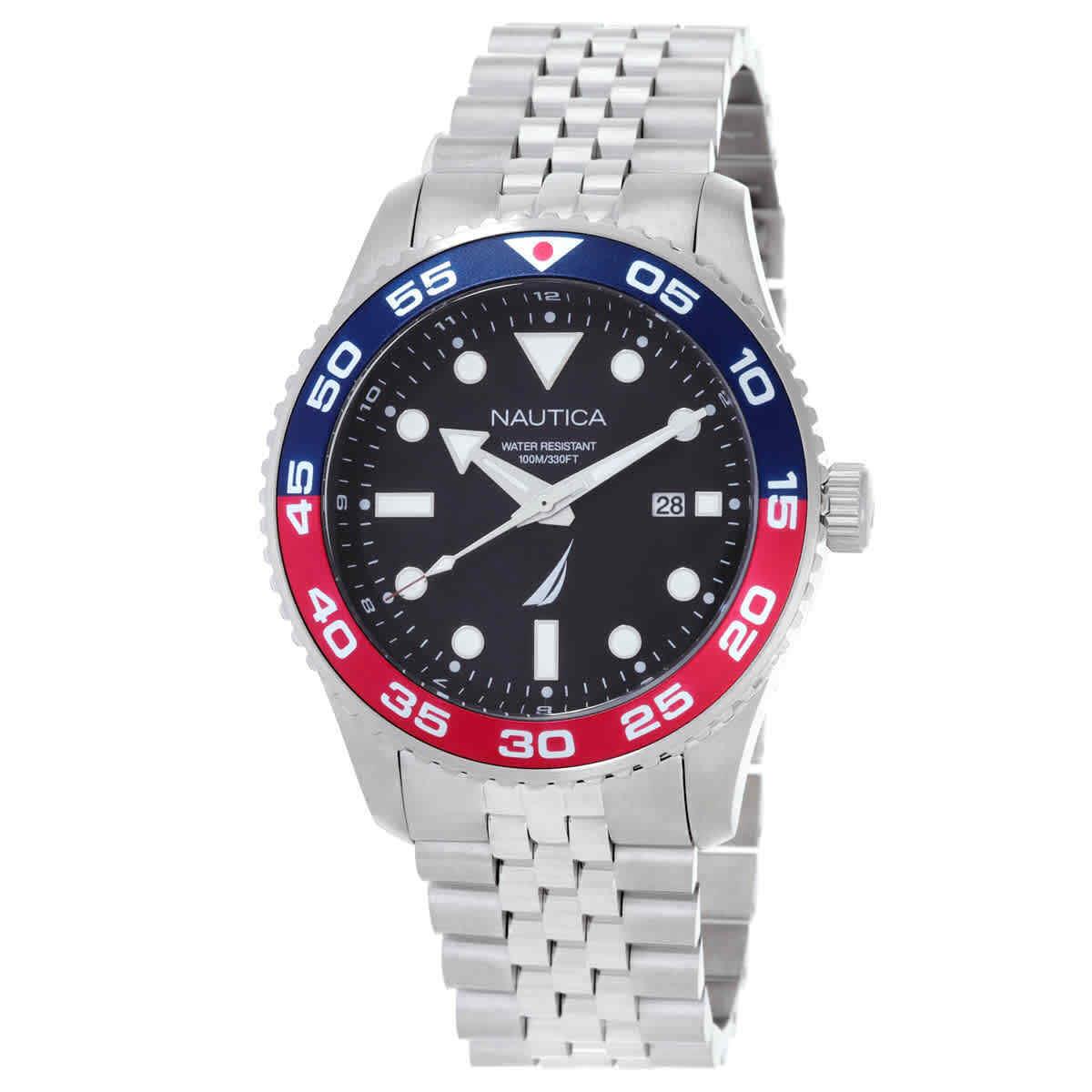 Nautica Pacific Beach Quartz Black Dial Men`s Watch NAPPBF139