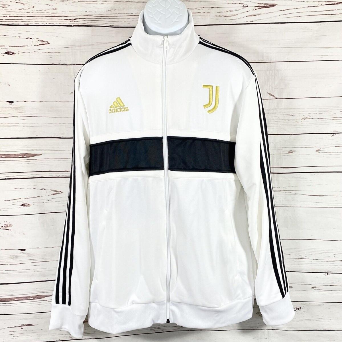 Adidas Juventus 3-Stripes Track Jack Men`s Football Full Zip Top White Size XL