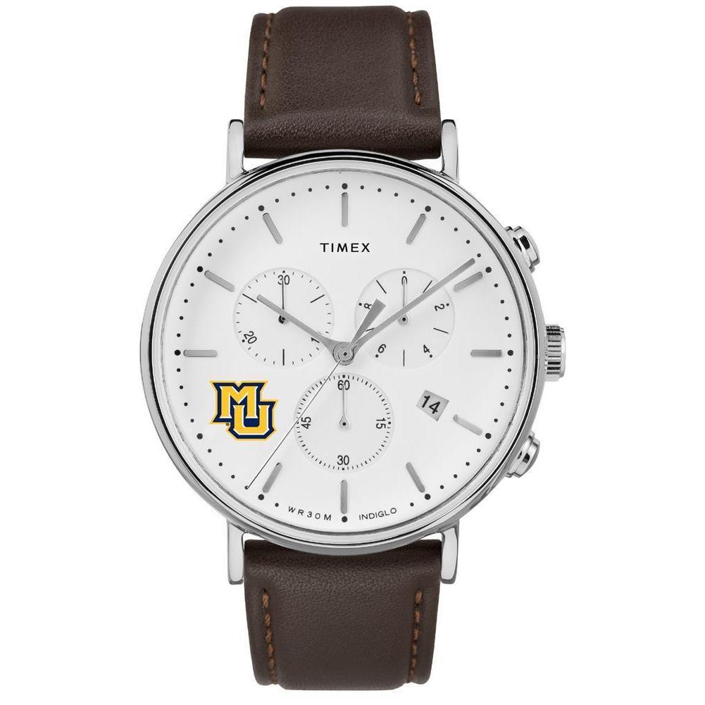 Timex Mens Marquette University Watch Chronograph Leather Band Watch