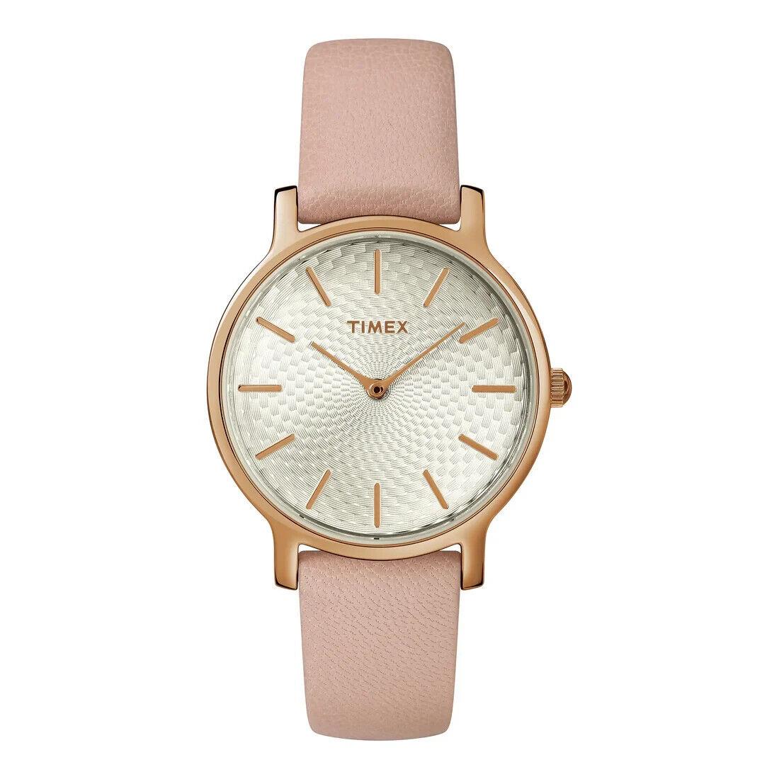 Timex TW2R85200 Women`s Quartz Watch Analog Pink Leather Strap