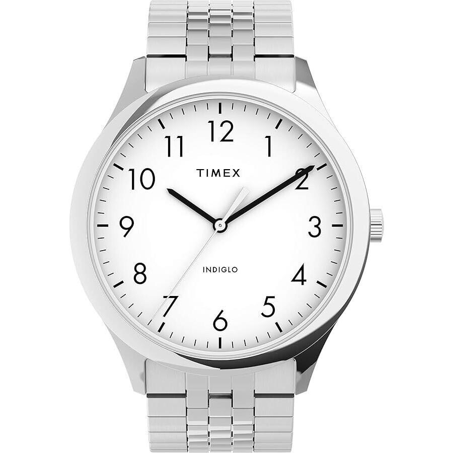 Timex TW2U39900 Men`s Quartz Watch Analog Silver Stainless Steel Band