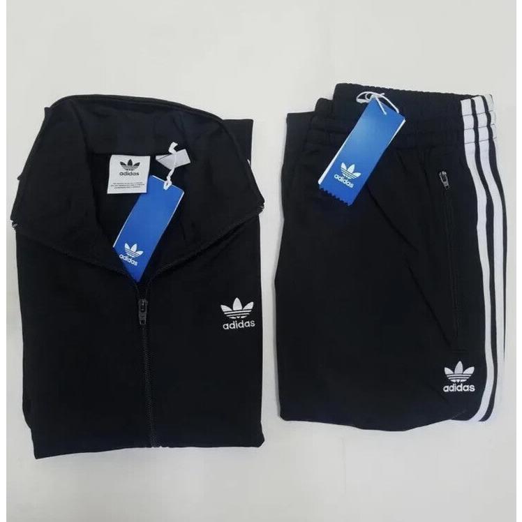 Adidas Originals Firebird Mens Tracksuit Jacket Pants Set Black White Size M