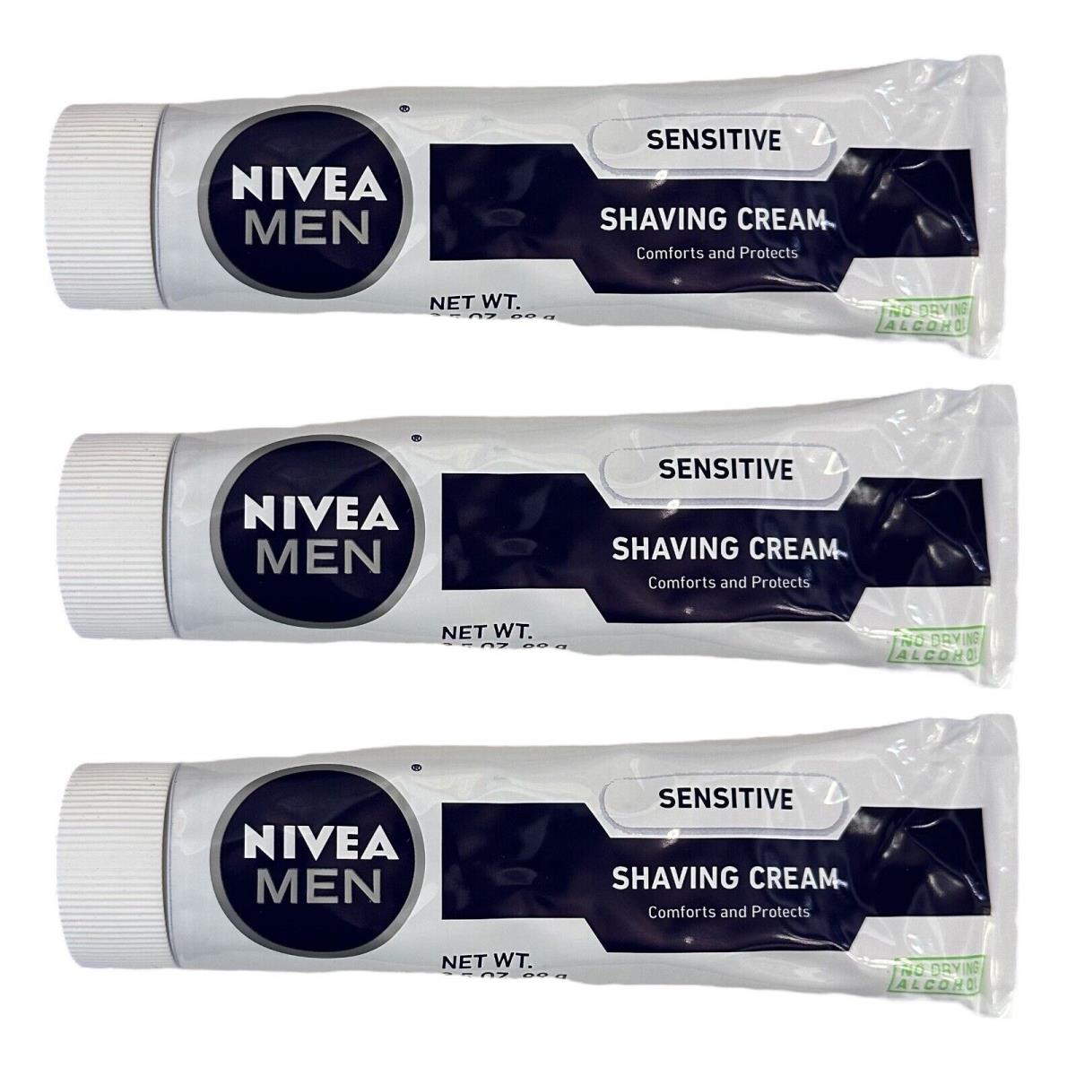 Nivea Men Sensitive Shaving Cream Tube 3.5 oz No Drying Alcohol Comfort Protects