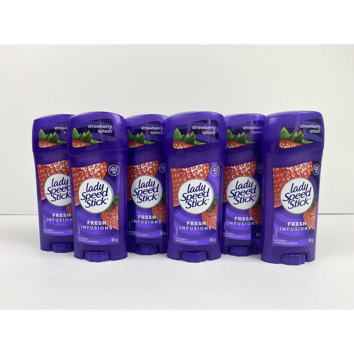 6 x Lady Speed Stick Fresh Infusions Antiperspirant Deodorant Strawberry Splash