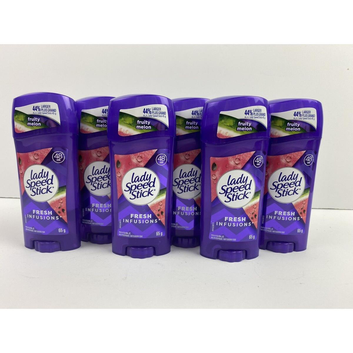 6 x Lady Speed Stick Fresh Infusions Antiperspirant Deodorant Fruity Melon