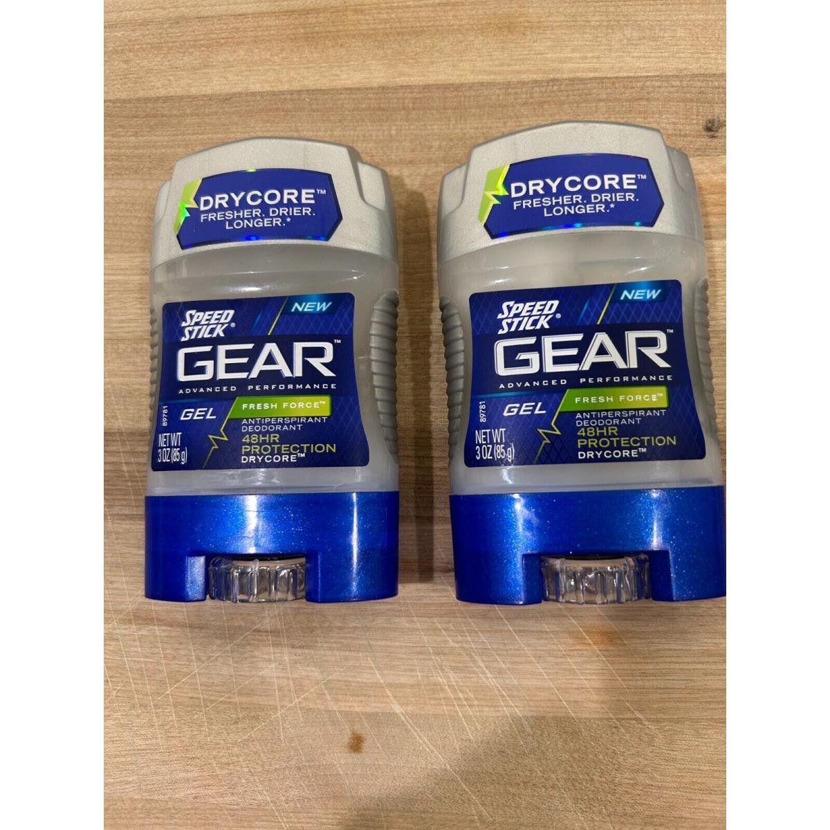 Speed Stick Gear Gel Deodorant Fresh Force Advanced Performance Drycore Lot of 2