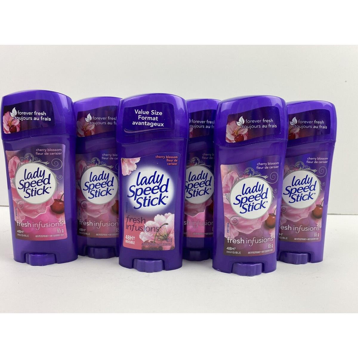 6 x Lady Speed Stick Fresh Infusions Antiperspirant Deodorant Cherry Blossom