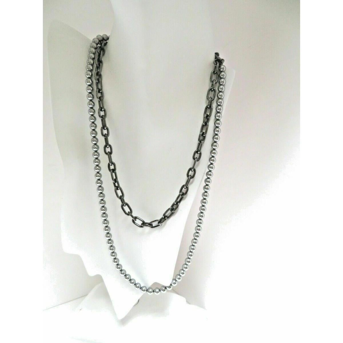 Michael Kors Ladies Chain Pearl Look Necklace MKJ6980796 + tx