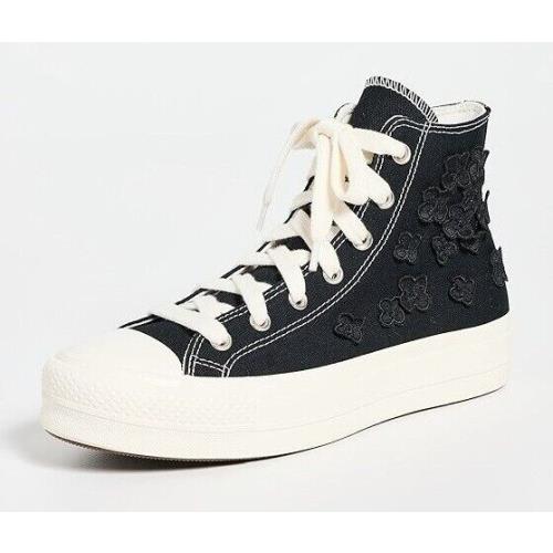 Converse Chuck Taylor All Star Lift Flower Embroidery Black/white