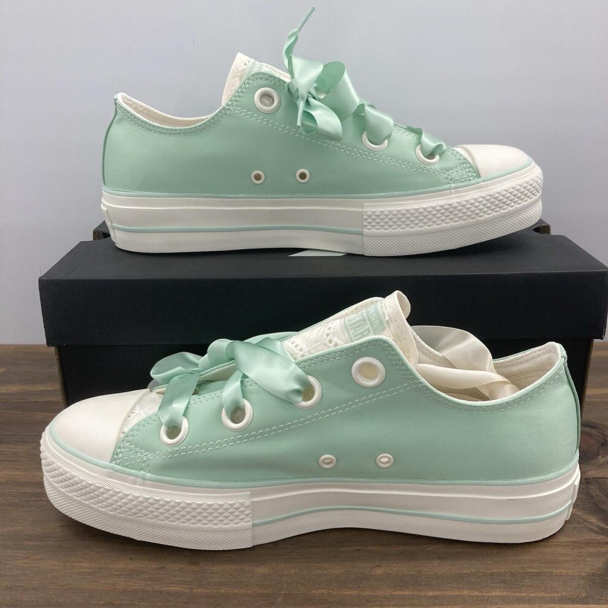 Converse Chuck Taylor All Star Lift Platform Matte Satin Shoes Women Sz 10 Aloe Chuck Taylor All Star Lift Platform Matte Sat