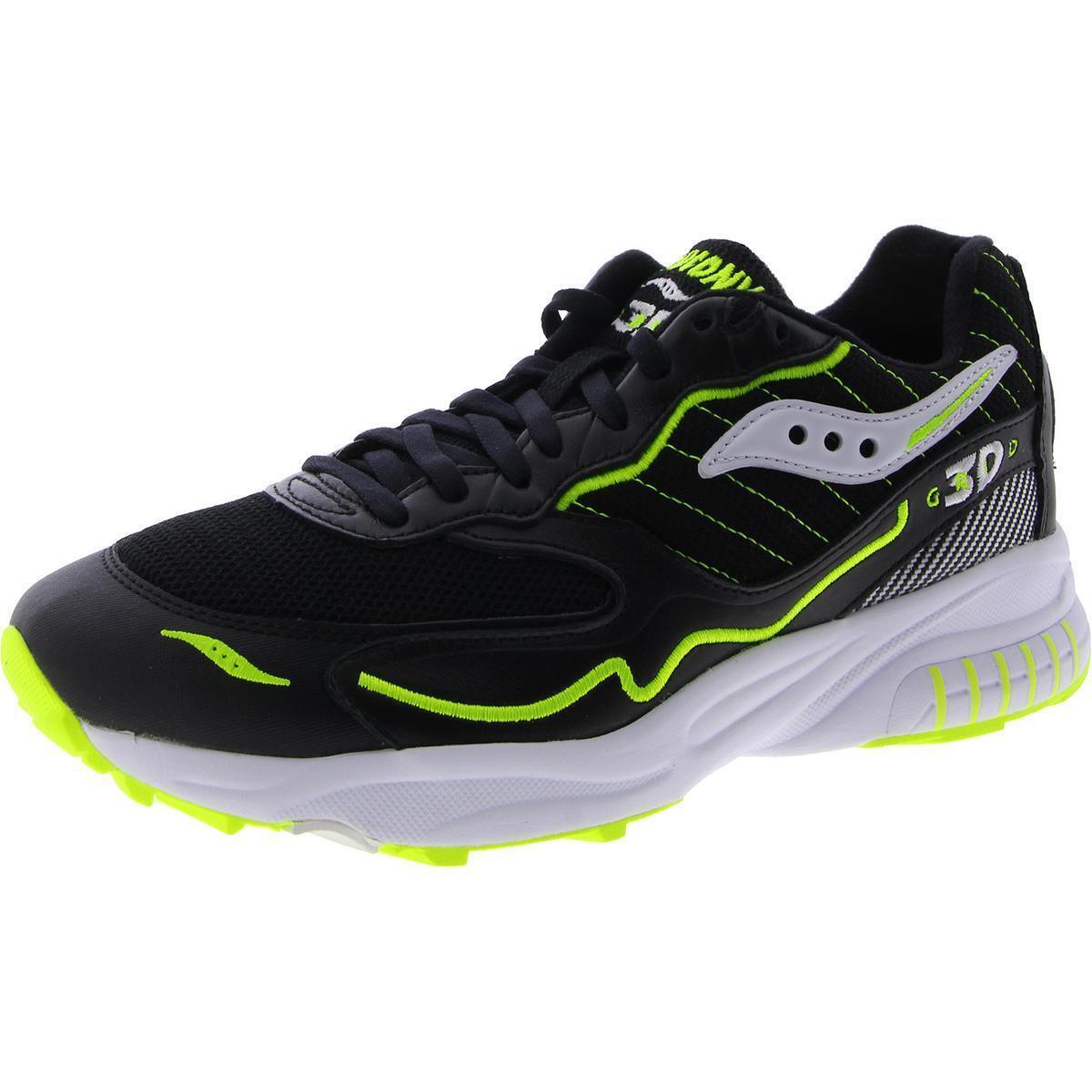 Saucony Mens 3D Grid Hurricane Running Training Shoes Sneakers Bhfo 9980 - Black/White