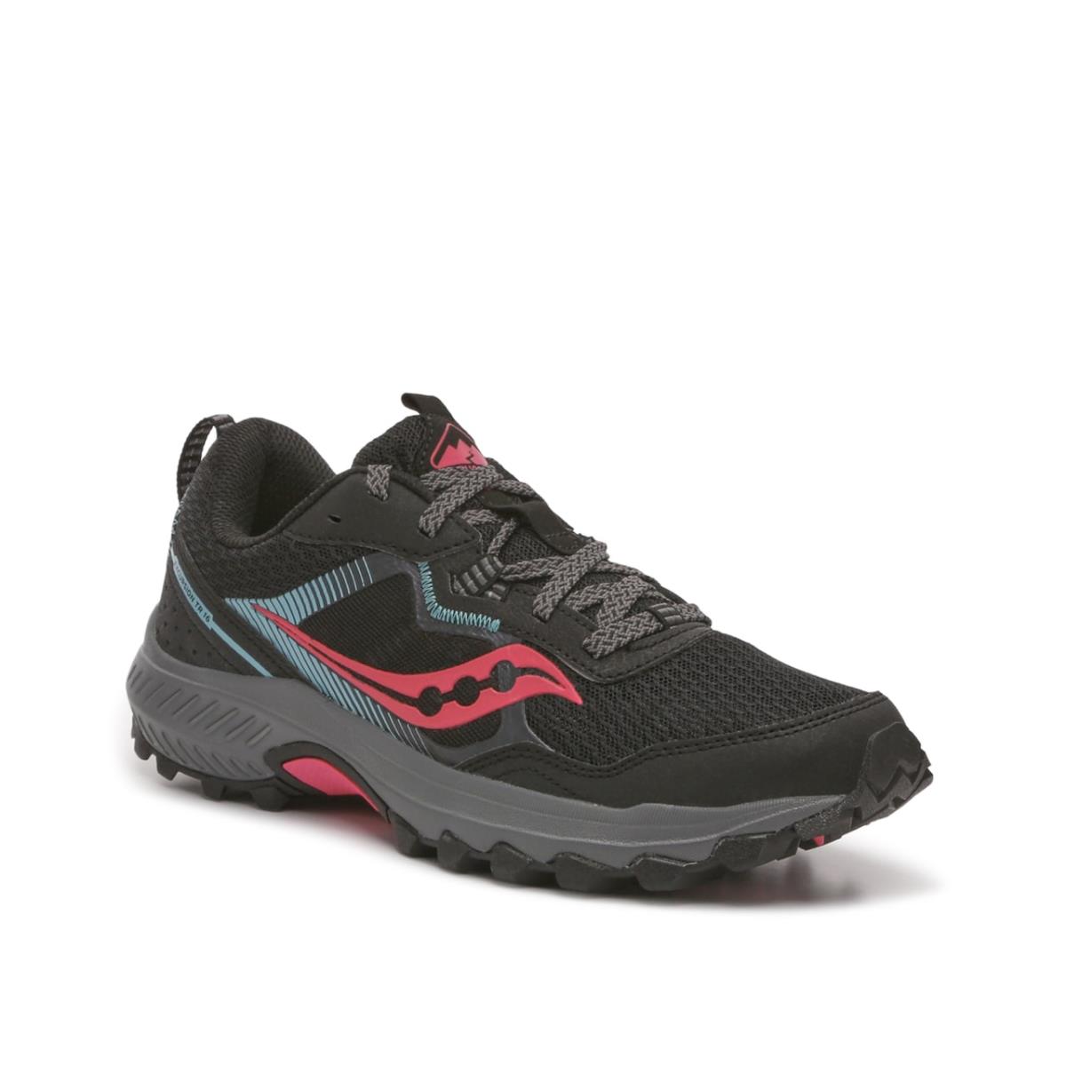 Woman`s Athletic Saucony Excursion TR16 Trail Running Shoe - Black/Pink