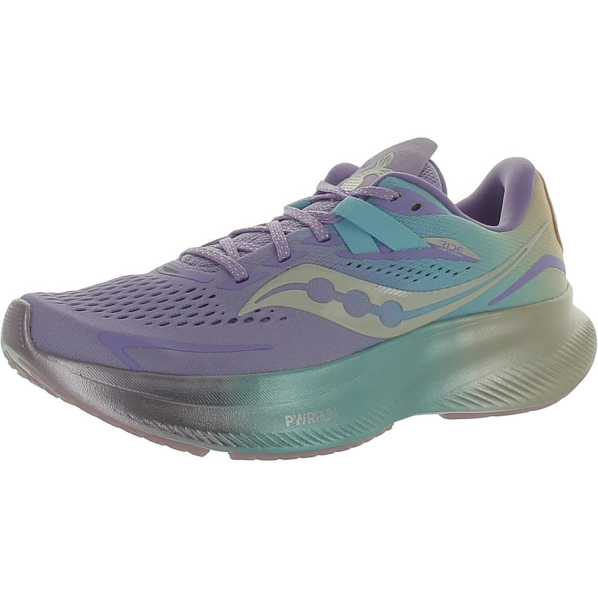 Saucony Mens Ride 15 Fitness Workout Running Training Shoes Sneakers Bhfo 9378 - Lilac/Blue