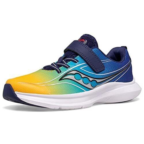 Saucony Kinvara 13 Alternative Closure Blue/yellow 7 Wide US Unisex Big_kid - Blue/Yellow