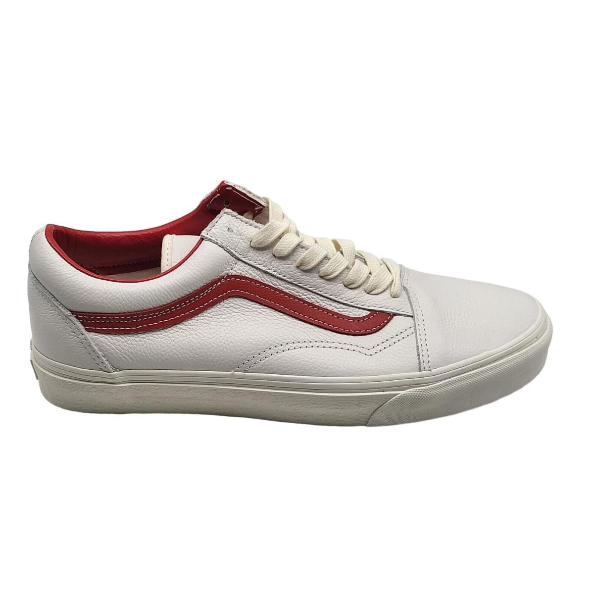 Vans Old Skool White Red Low Top Sneakers Shoes Men VN000CP5BDU Size 10.5