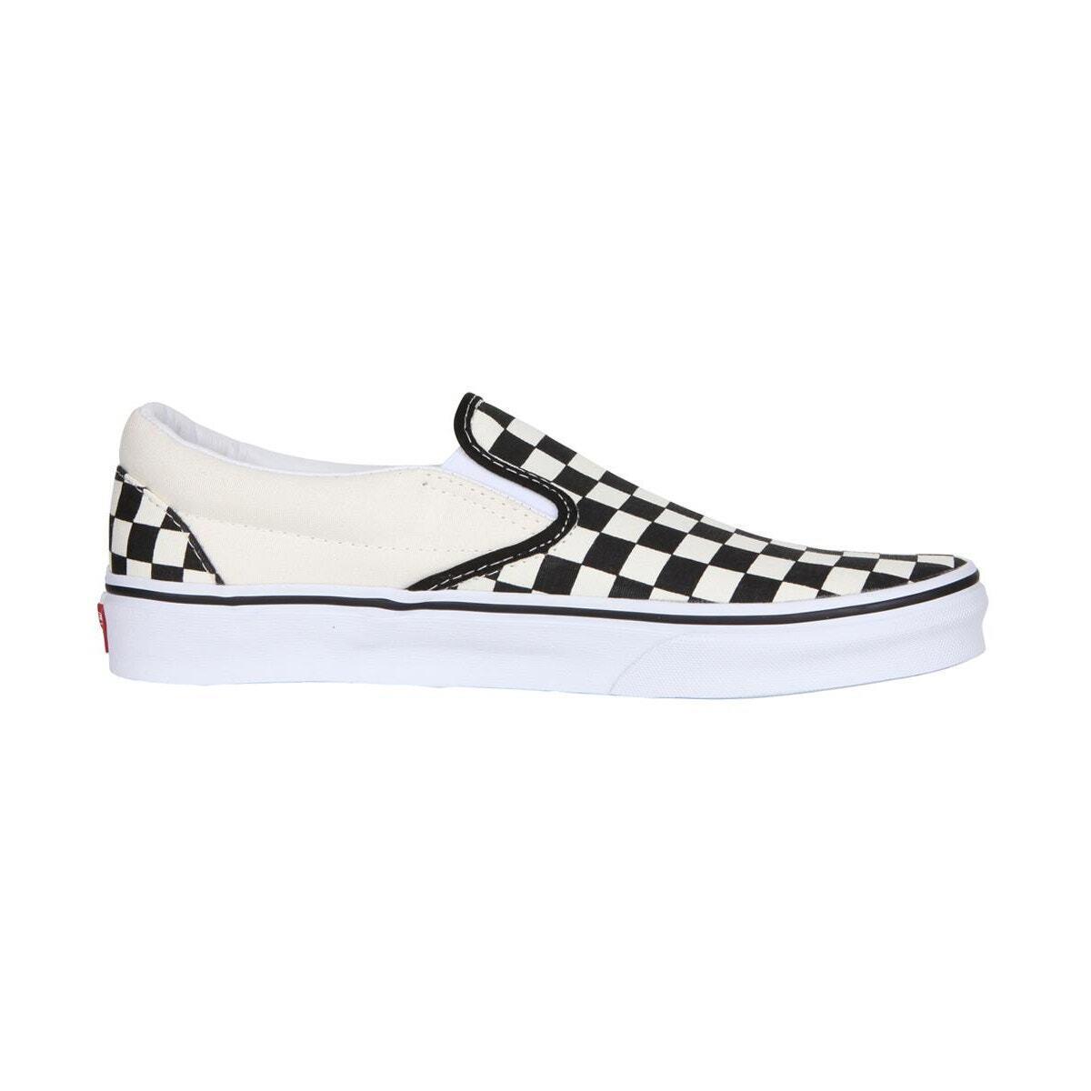 Vans Men`s Classic Slip-on Shoes Black White Size 8.5