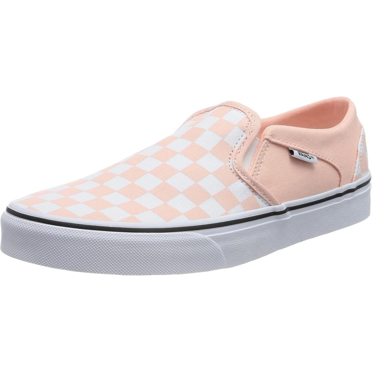 Vans Women`s Asher Trainers Sneaker Checkerboard Tropical Peach 10 - Checkerboard Tropical Peach