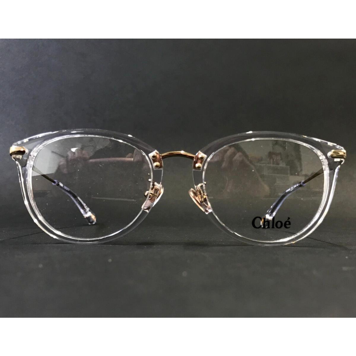 Chloe Eyeglasses Frames CH0248OA 004 Crystal Grey with Gold Asian Fit 53-20-145