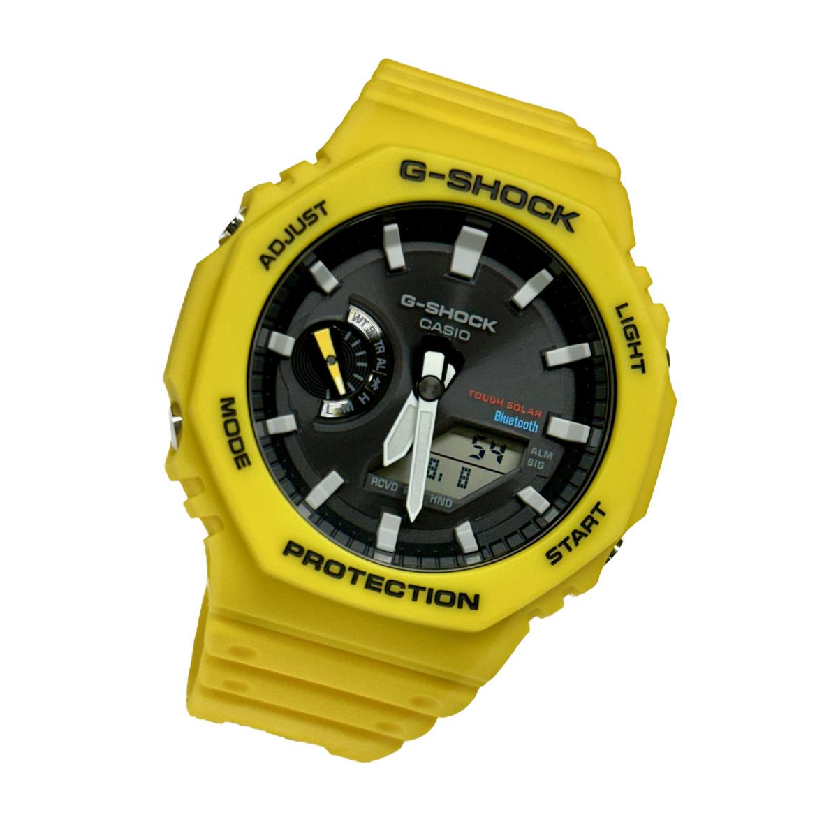 Casio GAB2100C-9A Yellow Analog-digital Solar Bluetooth Octagonal G Shock Watch