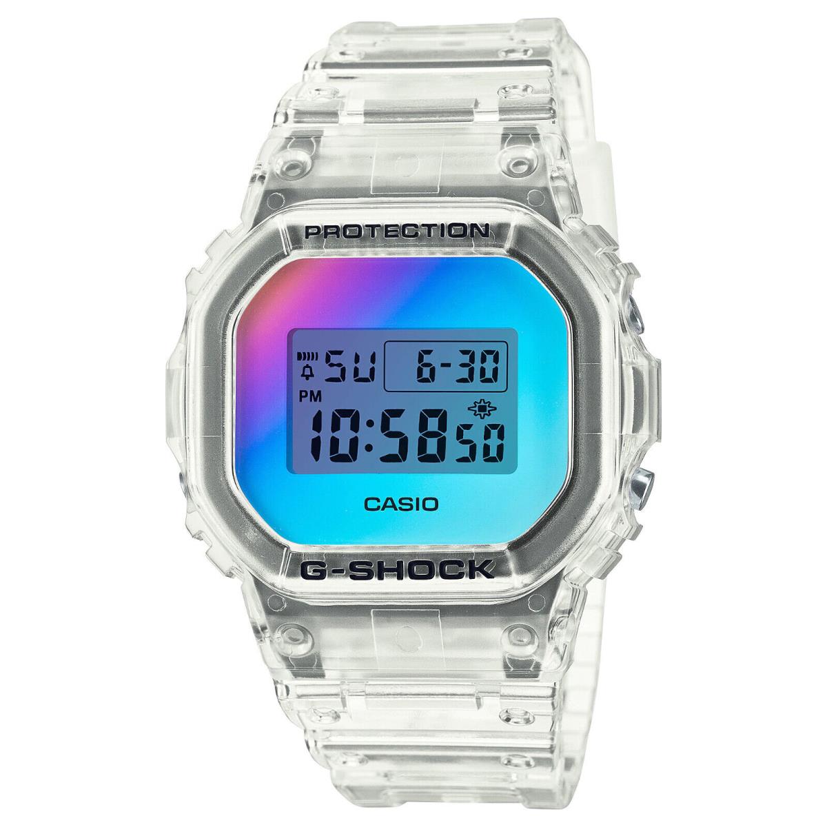 Casio G-shock Iridescent Color Series Vaporized Screen Mens Watch DW5600SRS7 - Dial: Multicolor, Band: White, Bezel: White