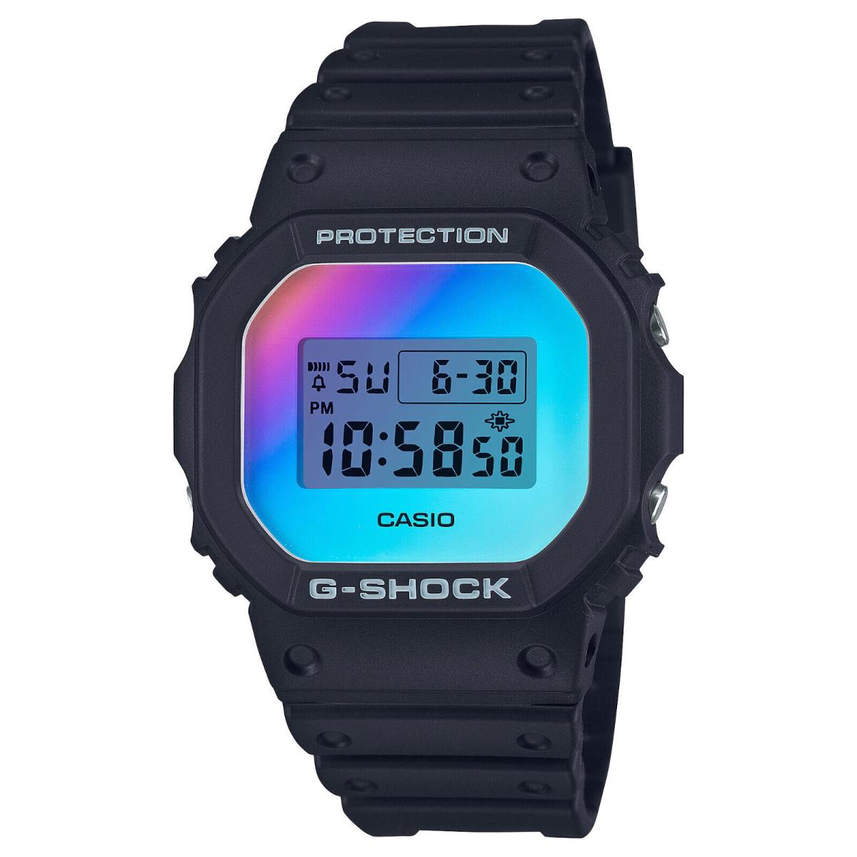 Casio G-shock Iridescent Color Series Vaporized Screen Mens Watch DW5600SR-1 - Dial: Multicolor, Band: Black, Bezel: Black