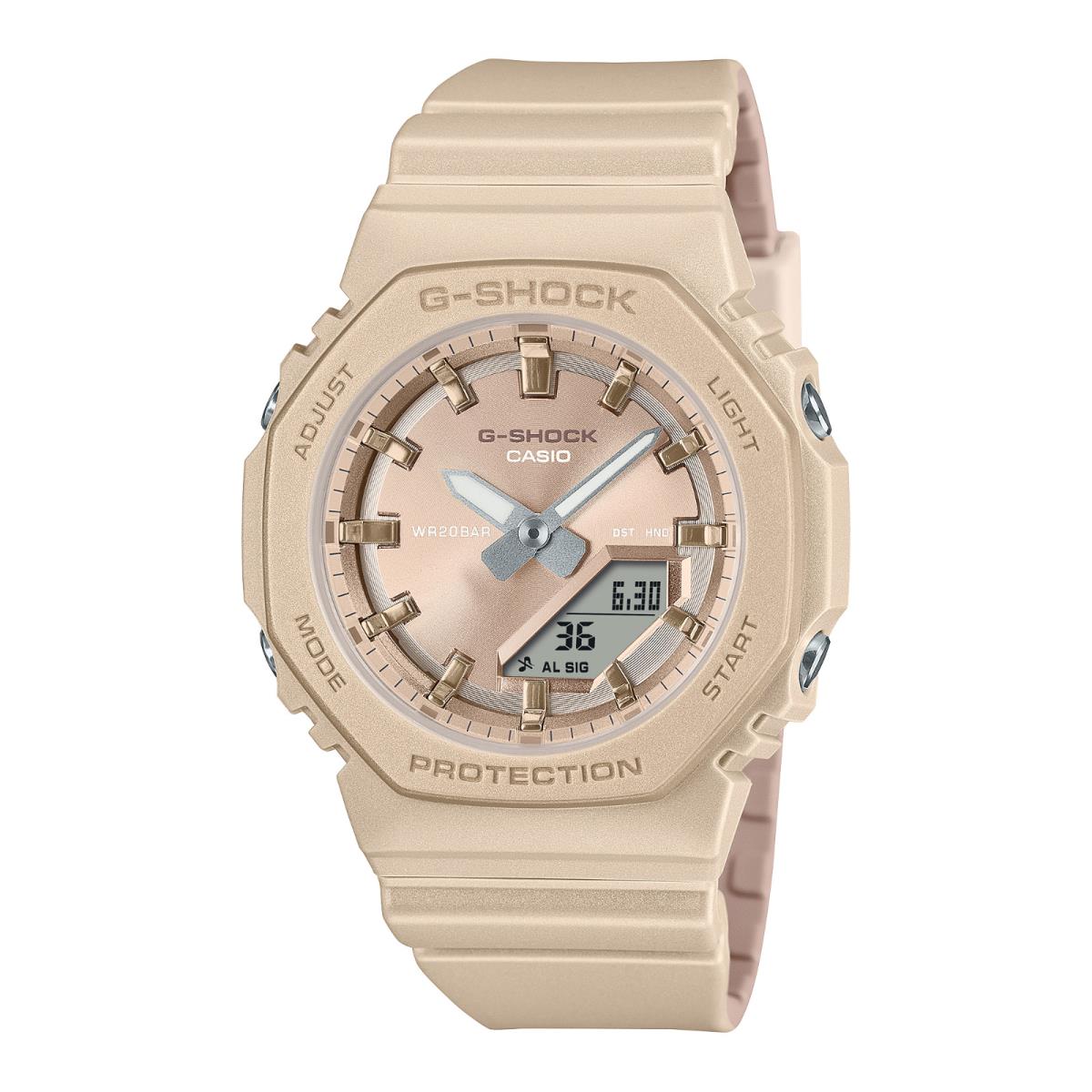 Casio G-shock Analog-digital Silky Tone Beige Pearl Ladies Watch GMAP2100ST-9A