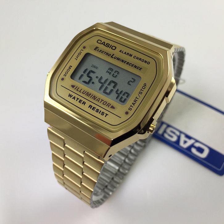 Men`s Casio Gold Tone Classic Digital Watch A168WG-9V A168WG-9VT