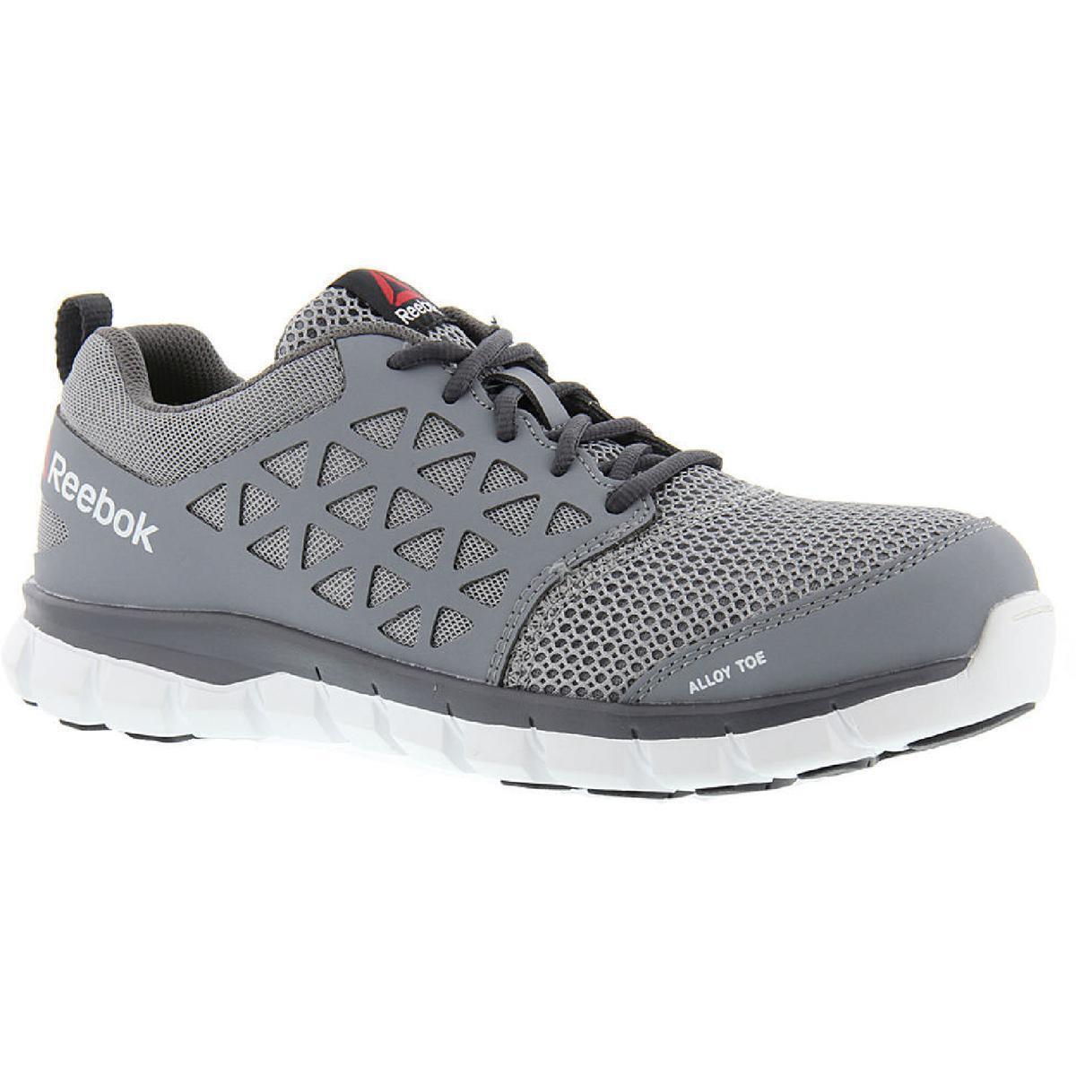 Reebok Mens Sublite Cushion Alloy Toe Work and Safety Shoes Shoes Bhfo 8732 - Grey/White