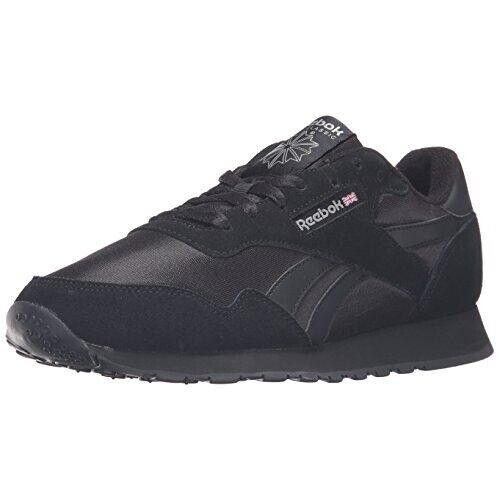 Reebok Mens Royal Nylon Classic Sneakers Black/black/carbon Bd1554 Size