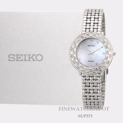 Ladies Seiko Solar Tressia Mop Stainless Steel Watch SUP373