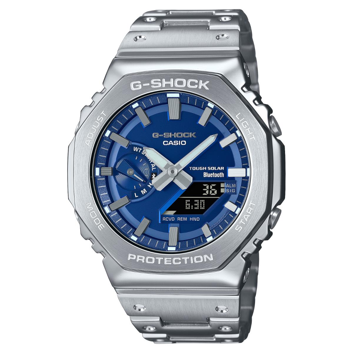 Casio G-shock Full Metal Steel Blue Dial Solar Bluetooth Watch GMB2100AD-2A