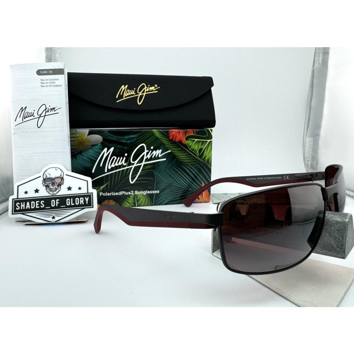 Maui Jim Backswing MJ 709-02S Dark Gunmetal Maui Rose Polarized Sunglasses