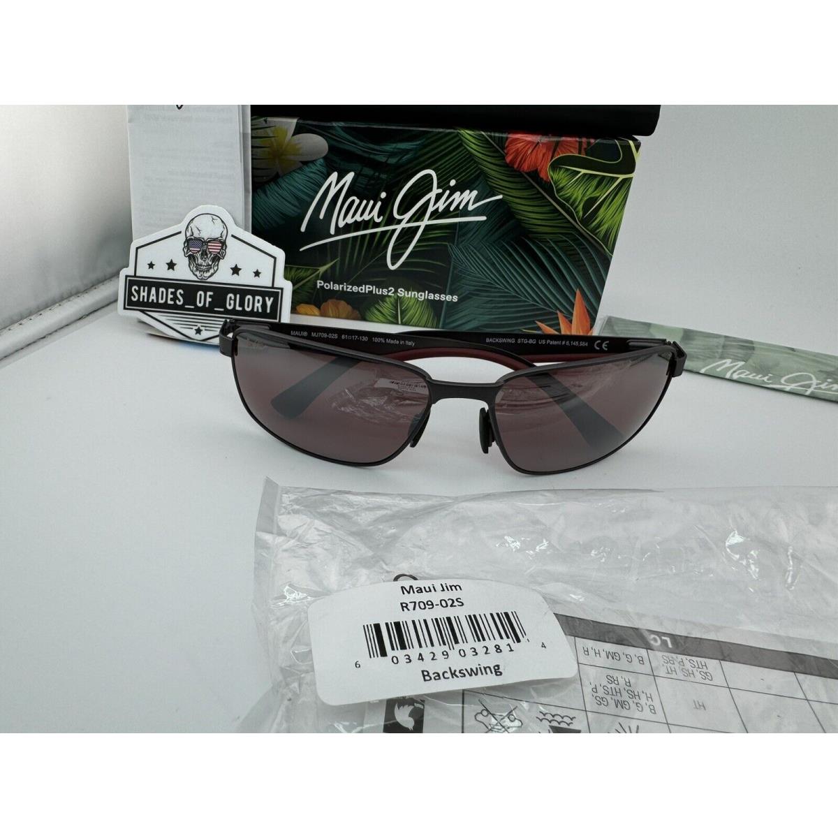 Maui Jim Backswing MJ 709 02S Dark Gunmetal Maui Rose Polarized Sunglasses Fash Brands