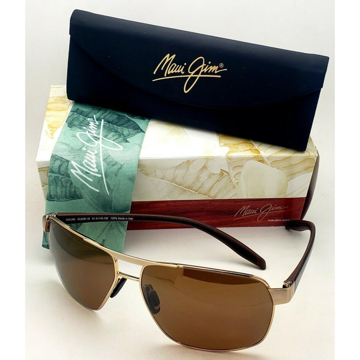 Polarized Maui Jim The Bird Sunglasses MJ H 835-16 Gold Frames Brown Lenses