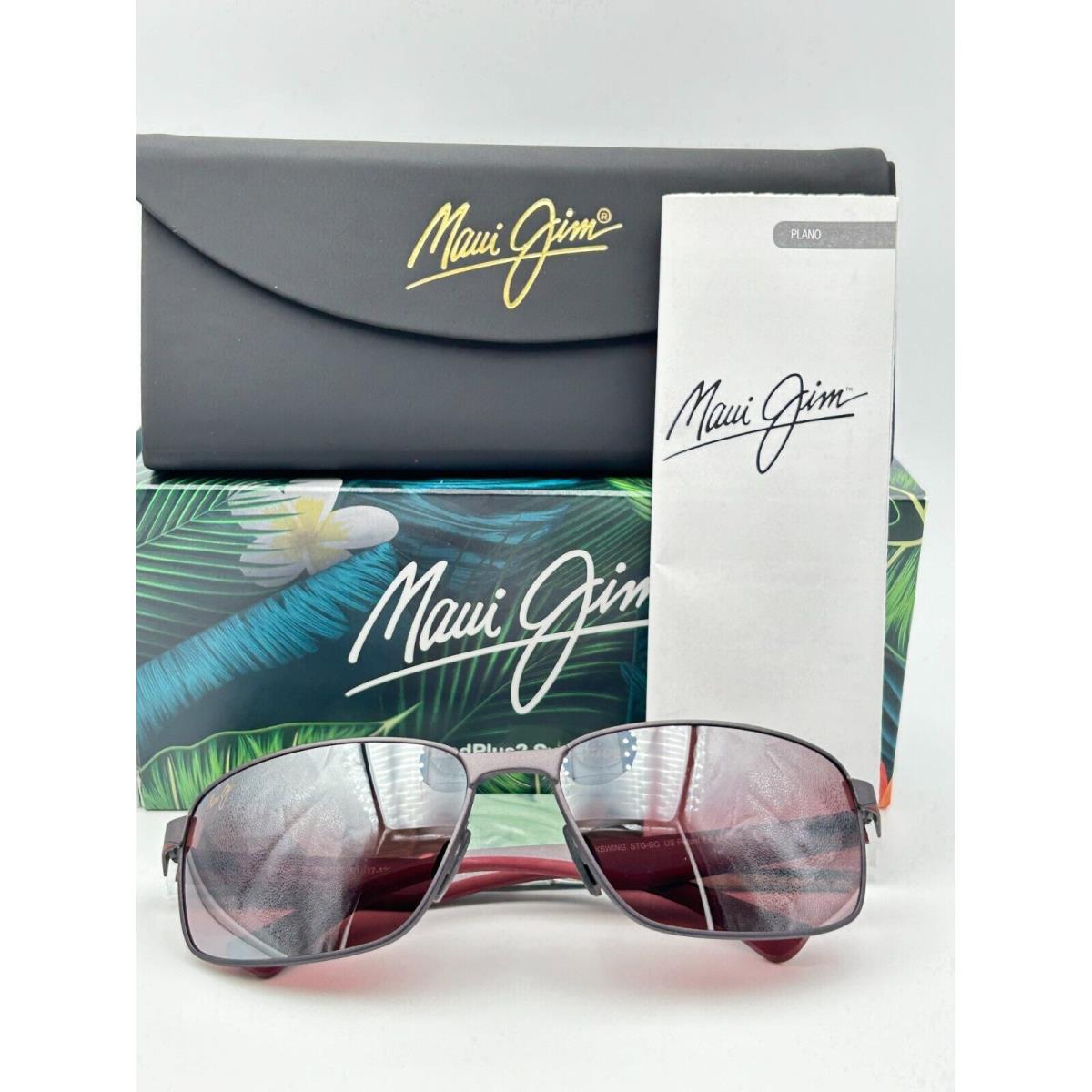 Maui Jim Polarized Sunglasses MJ 709 02S Backswing Gunmetal Maui Rose