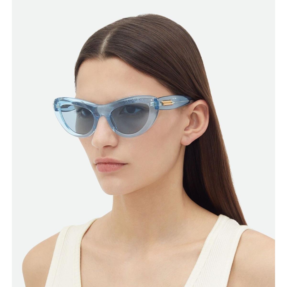 Bottega Veneta BV1282S 003 Light Blue Cat Eye Unisex Sunglasses