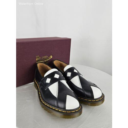 Dr. Marten Penton Loafer Black White Smooth Leather Women`s 10 Docs Shoe