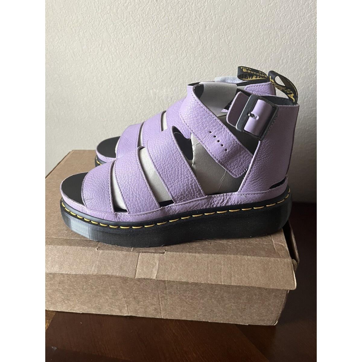 Dr Martens Clarissa II Quad Chunky Leather Sandals Womens 10 Lilac Purple