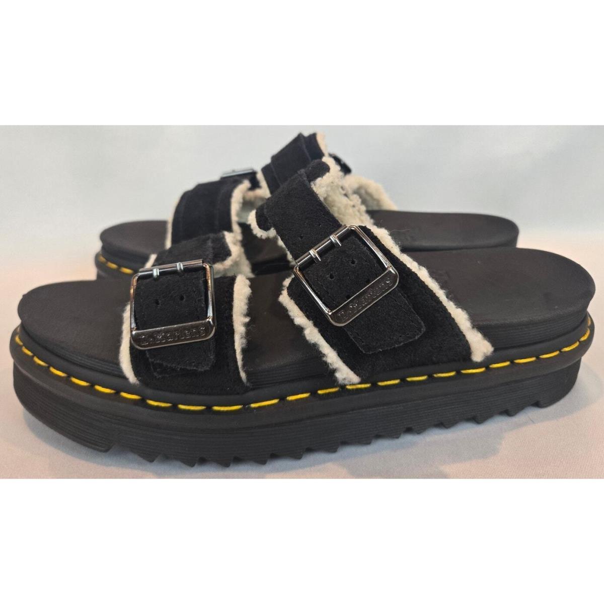 Dr Martens Mens Myles Black Suede Buckle Sandals Slides Shoes Size 10