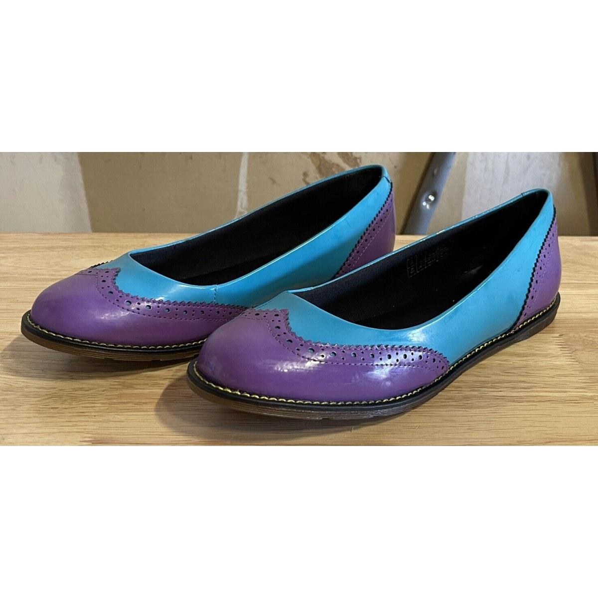 Doc Martens Bright Purple + Sunny Blue Patent Lamper Ceri Shoe Size US 7