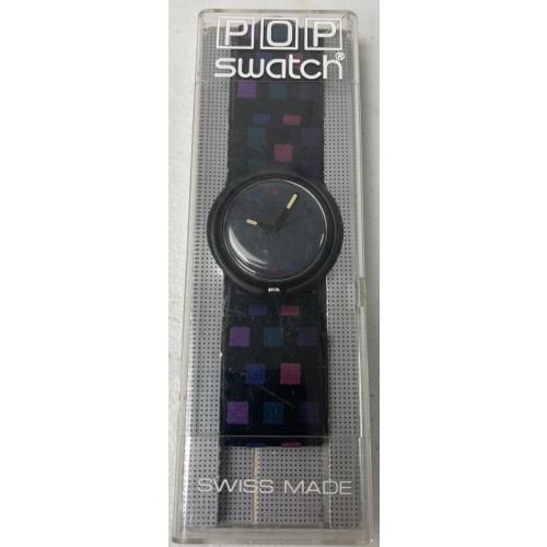 Swatch Pop 46 5mm Rubber Band 1992 Vintage Wristwatch S-041 Nos