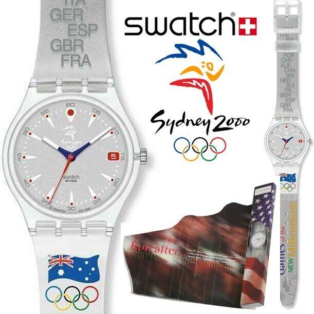 Mint Swatch Special 2000 Sydney Olympics Run After Watch w/ Pin GK419VOP