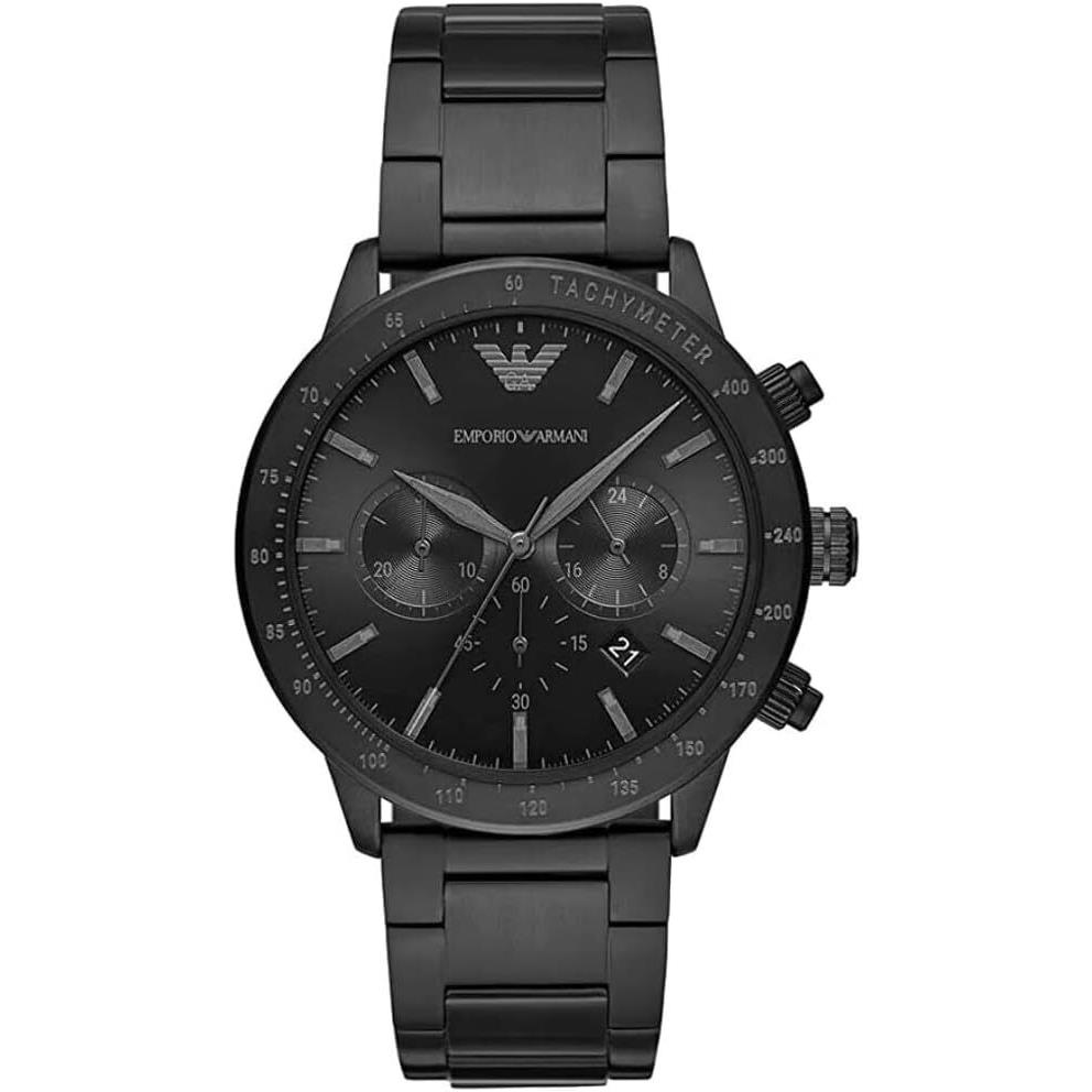 Emporio Armani AR11242 Men`s Chronograph Black Stainless Steel Watch 43mm